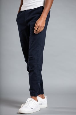 Navy Cuffed Cargo Trouser With Belt