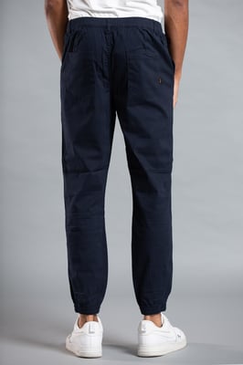 Navy Cuffed Cargo Trouser With Belt
