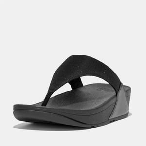 Women's Fit Flop Shimmerlux Toe Post Sandals in Black