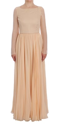 Dolce Gabbana Maxi Jurk Beige Geplooid