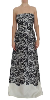 Kanten Maxi Jurk met Bloemenprint Avondjurk
