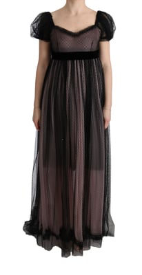 Tulle Maxi Dress With Velvet Waistband