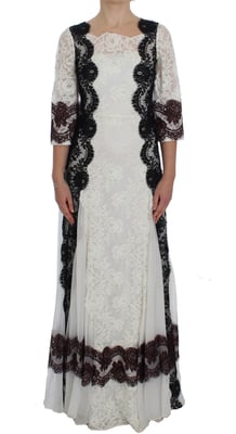 Lace Maxi Dress Boat Neck 34 Sleeves