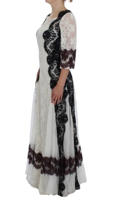 Lace Maxi Dress Boat Neck 34 Sleeves