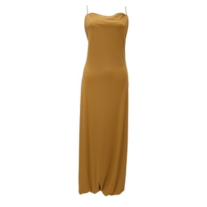 Salvatore Ferragamo Backless Maxi Dress in Brown Polyethylene
