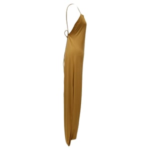 Salvatore Ferragamo Backless Maxi Dress in Brown Polyethylene