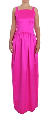 Dolce Gabbana Fuchsia Zijde Maxi Jurk