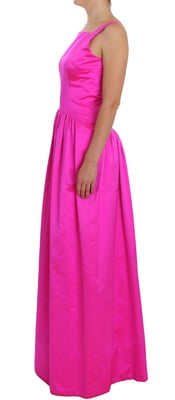 Dolce Gabbana Fuchsia Zijde Maxi Jurk