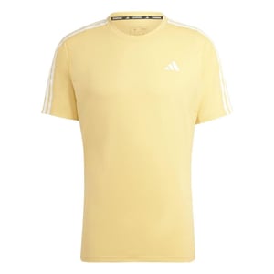 Men's adidas The Run 3 Stripes T Shirt in Yellow