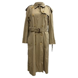 Burberry Double-Breasted Belted Trench Coat in Beige Cotton