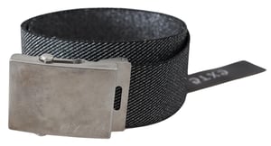 Exte Svart Silver Metall Borstad Spänne Midjebälte