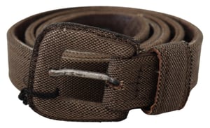 Costume National Brown Leather Logo Buckle Waist Belt