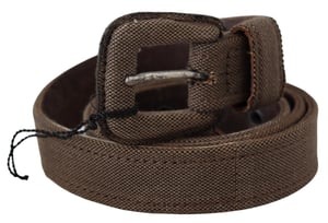 Costume National Brown Leather Logo Buckle Waist Belt