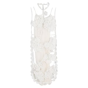 Simone Rocha Bloemapplicatie Gaas Midi Jurk in Witte Polyester