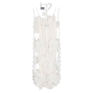 Simone Rocha Bloemapplicatie Gaas Midi Jurk in Witte Polyester