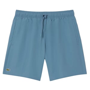 Men's Lacoste Length Monochrome Swim Trunks in Blue