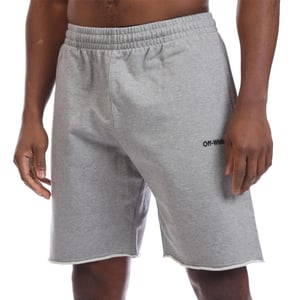 Men's Off White All Sweat Shorts in Grey black