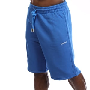 Men's Off White Arrow Skate Sweat Shorts in Blue-White