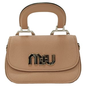Miu Miu Mini Top Handle Bag in  Beige Leather
