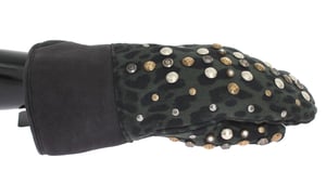 Luipaardprint Studs Handschoenen