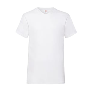 Fruit of the Loom Heren Valueweight Effen V Hals T-shirt (Wit)