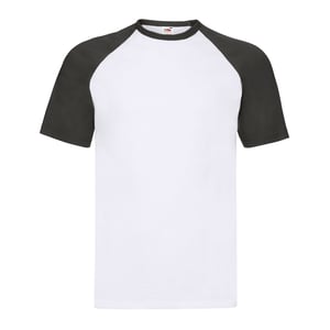 Fruit of the Loom Heren Valueweight Baseball T-shirt (Wit/zwart)