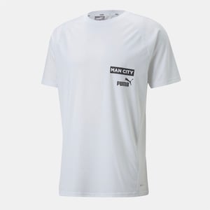 Men's Puma City Fc Casuals T Shirt in White Black