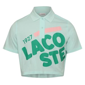 Women's Lacoste Fit Printed Organic Cotton Polo in Green
