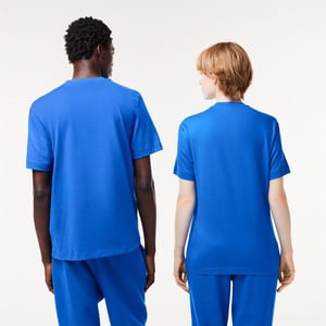 Men's Lacoste Fit Signature Print T Shirt in Blue