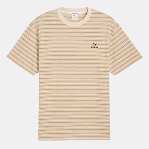 Men's Puma Dortmund Mmq Striped T Shirt in Beige