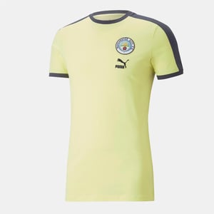 Men's Puma City Fc Ftblheritage T7 T Shirt in Yellow