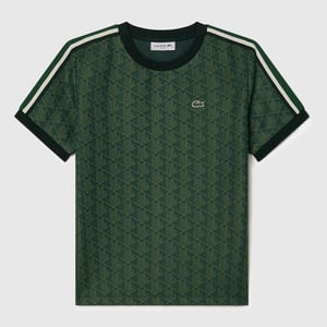 Women's Lacoste Fit Monogram Jacquard T Shirt in Green
