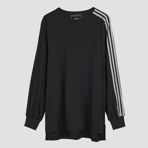 Men's Y-3 Stripes Long Sleeve T Shirt in Black
