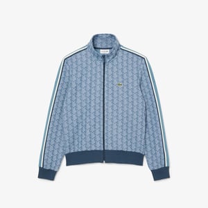 Men's Lacoste Zip Up Jacquard Track Jacket in Blue