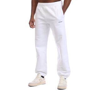Men's Off White Arrow Pocket Slim Sweatpants in White Black