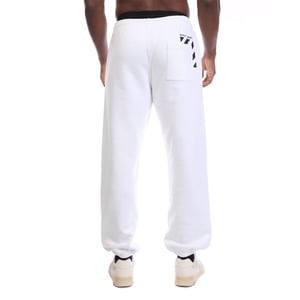 Men's Off White Pocket Slim Sweatpants in White Black