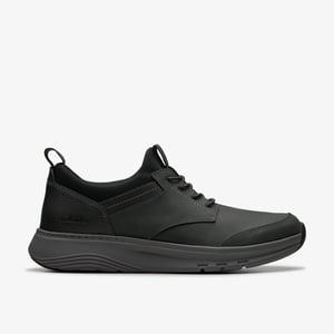 Motion Trek EZ Black Leather Trainers