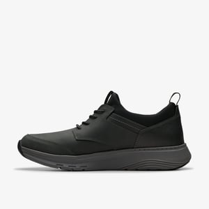Motion Trek EZ Black Leather Trainers