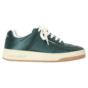 Saint Laurent SL/61 lage sneakers in groen satijn