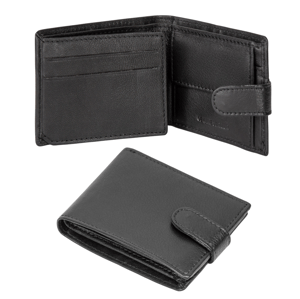 Men’s Genuine Leather RFID Wallet with 4 Card Slots, ID Window & Coin Pocket