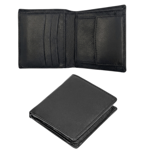 Men’s Genuine Leather RFID Wallet with 6 Card Slots, ID Window & Button Coin Pocket