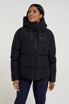 'Toasty' Women's Padded Jacket with Side Pockets Water Resistant Coat Black