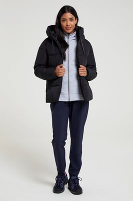 'Toasty' Women's Padded Jacket with Side Pockets Water Resistant Coat Black