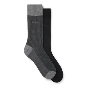 Men's Boss Pack of Regular Length Socks in Black