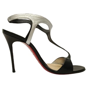 Christian Louboutin Morphetina Ankle Strap Sandals in Black Leather
