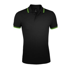 SOLS Heren Pasadena Poloshirt (Zwart/Kalk)