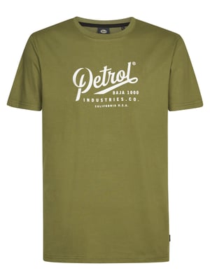 Petrol Industries - Heren Jersey T-shirt met print Huracán - Groen