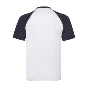 Fruit of the Loom Heren Valueweight Baseball T-shirt (Witte/diepe marine)