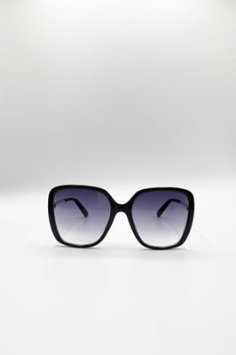 Oversized Square Sunglasses In Black Grey