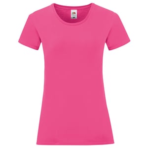 Fruit of the Loom Dames/Dames Iconic Combed Cotton T-shirt (Fuchsia)